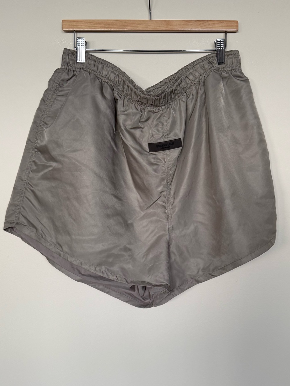 ESSENTIALS Men’s Gray Nylon Track Shorts
